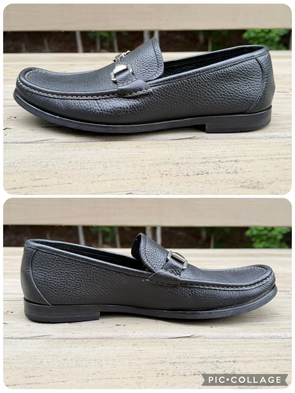 Allen Edmonds Firenze Black Pebbled Leather Bit Loafers